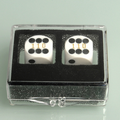 Pair of White Professional Numbered Dice w/ Case